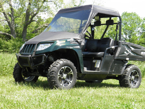 Vinyl windshield roof and rear window front and side view