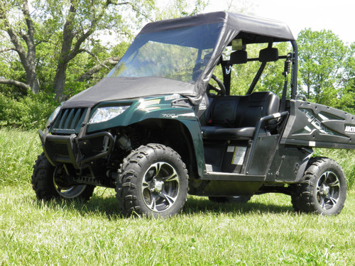 Vinyl windshield and roof front and side view