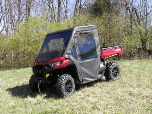 3 Star side x side can-am defender full cab enclosure front and side angle view