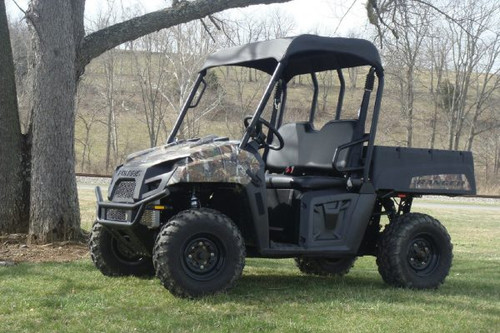 3 Star side x side Polaris Ranger Mid-Size soft top front and side angle view