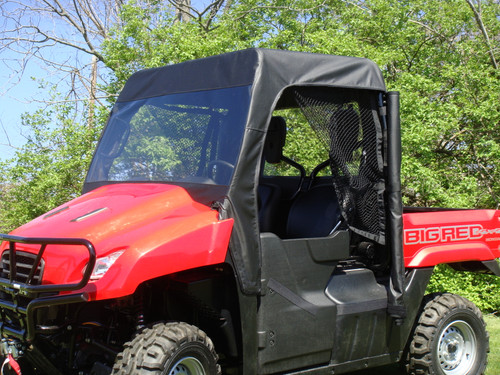 3 Star side x side Honda Big Red vinyl windshield and roof front and side angle view