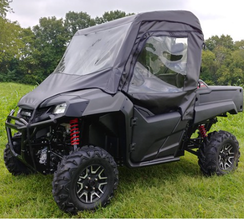 3 Star side x side Honda Pioneer 700 full cab enclosure front and side angle view