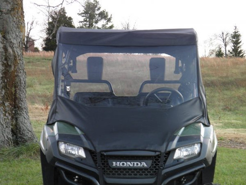 3 Star side x side Honda Pioneer 700-4 vinyl windshield roof and rear window front view