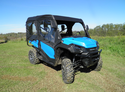 Honda Pioneer 1000-5 and 1000-6 Full Cab Enclosure for Hard Windshield front and side angle view