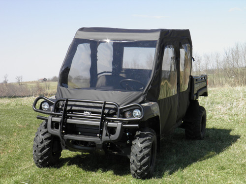 3 Star side x side John Deere XUV 825/855 S4 full cab enclosure with vinyl windshield front angle view