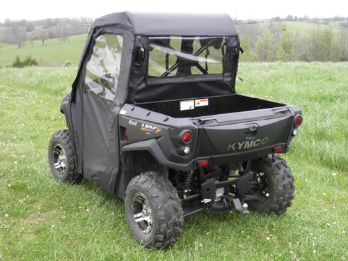 Kymco UXV 450i Full Cab Enclosure with Vinyl Windshield rear view