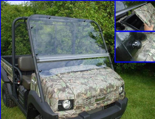 Side X Side UTV Kawasaki Mule 4010 Scratch Resistant Flip-Up Windshield