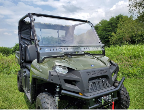 3 Star side x side Polaris Ranger Full-Size 570 Lexan polycarbonate windshield front angle view