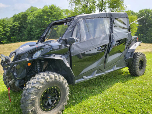3 Star side x side Can-Am Maverick Sport Max upper doors and rear window side angle view