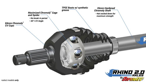 Side X Side UTV Polaris RZR XP 900 2011-14 Rhino 2.0 Heavy Duty Axle