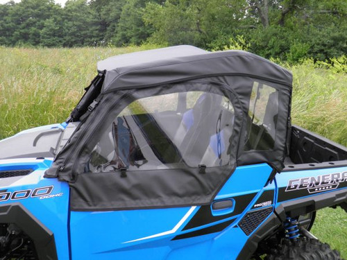 Polaris General soft doors enclosure side view close up