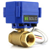 Motorized Ball Valve- 1/2" Brass Electrical Ball Valve with Full Port, 9-24V AC/DC and 3 Wire Setup