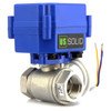 Motorized Ball Valve- 3/4" Stainless Steel Ball Valve with Standard Port, 3 Wire Setup, 9-24V AC/DC