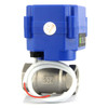 Motorized Ball Valve- 1/4" Stainless Steel, 2 Wire Auto Return, 9-24 V DC/AC