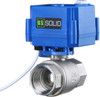 U.S. Solid Motorized Ball Valve- 1" Stainless Steel Ball Valve with Manual Function, Full Port, 9-24V AC/DC and 2 Wire Auto Return Setup