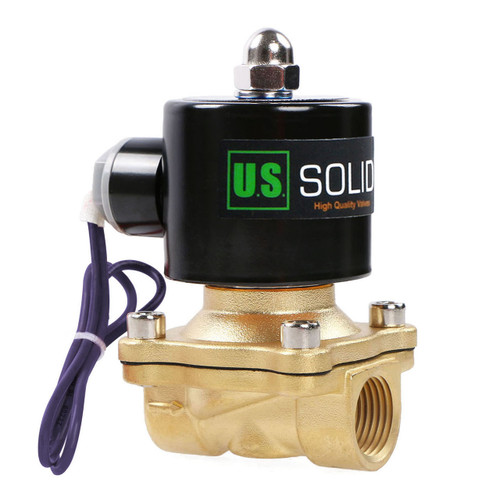 1/2" Brass Solenoid Valve 12V DC (Air, Water, Fuel) Normally Closed, VITON Gasket