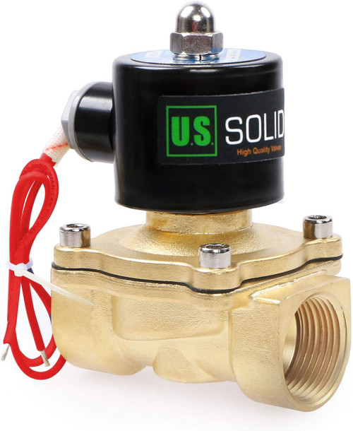 U.S. Solid 1" Brass Electric Solenoid Valve 220V AC Normally Closed VITON