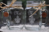 Fleur de Lis French Wedding Mason Jars | Personalized | Wooden Charms