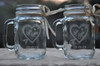 Heart and Arrow Mason Jar Mugs |Personalized with Names and Date