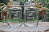 Personalized Mason Jar Set with Mr and Mrs Cherrywood Charms