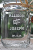Personalized Mason Jar Set with Mr and Mrs Cherrywood Charms