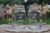 Personalized Mason Jar Set with Mr and Mrs Cherrywood Charms