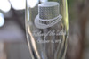 Wedding Flutes with Top Hat and Ladies Fascinator Personalized and Dated