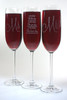 First Day, Yes Day, Best Day Crystal Champagne Flutes by Design Imagery Engraving