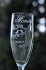 Closeup of Birds in a Tree Personalized Champagne Flute by Design Imagery Engraving
