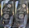 Engraved  Brride and Groom Wedding Flutes with Daily Art by Design Imagery Engraving
