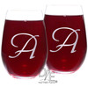 Initials Engraved in High Resolution on Wine Glasses by Design Imagery Engraving