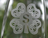 Close up of Shamrock Engraved Wine Glass by Design Imagery Engraving