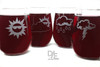 Weather Themed Wine Glass Set by Design Imagery Engraving