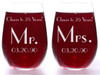 Cheers to Your Anniversary Years Mr and Mrs Wine Glasses