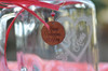 Closeup of Valentine's Day Charm with Swarovsky Crystal on Handwrapped Wire