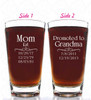 Mom promoted to Grandma Water or Beer Glass by Design Imagery Engraving