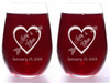 Valentine Wine Glasses with Names in Heart and Arrow by Design Imagery Engraving