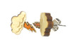 Cloud with orange wood inlay lightning bolt post earrings made from solid curly maple on surgical steel posts