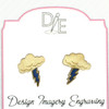 Cloud and Blue Lightning Bold Post Earrings on Decorative Card by Design Imagery Engraving