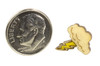 Size perspective comparison lightning bolt earring next to a dime