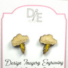 Cloud and yellow lightning post earrings on decorative card by Design Imagery Engraving