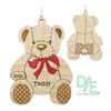 Teddy Bear Ornament made from Solid Curly Maple, Engraved on both Sides by Design Imagery Engraving