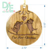 Love Birds on a Branch Christmas Ornament Dimensions