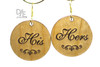 His Hers Wooden Handcrafted Charms by Design Imagery Engraving