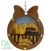 Christmas Ornament Train on Bride handcrafted from fine woods by Design Imagery Engraving