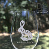 Some Bunny Loves You Wine Glass by Design Imagery Engraving