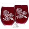 Sweet Pea Wine Glass Set by Design Imagery Engraving offering complimentary optional side 2 engraving
