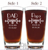 Dad to Papa beer glass by Design Imagery Engraving with Iron Arrow Artwork