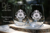 Sunflower Wine Glasses by Design Imagery Engraving
