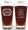 Dad License Plate Beer Glass with Poem on Side 2 personalized offered by Design Imagery Engraving